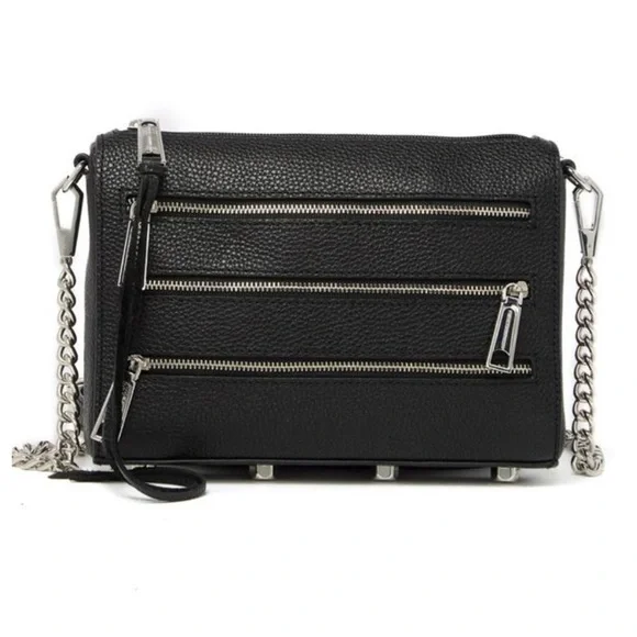 Rebecca Minkoff Beautiful!!! Mini Zip Rocker Leather Crossbody Bag - Picture 1 of 9